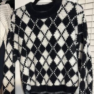 Black and White Argyle Sweater